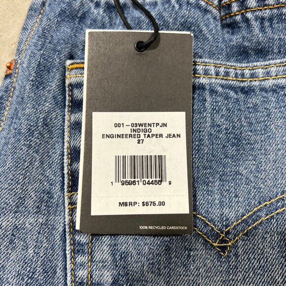 $675 NWT RE/DONE x LEVI'S INDIGO ENGINEERED TAPER JEANS SZ 27 - Picture 9 of 9